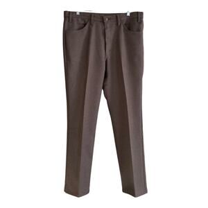 Mens Vintage Levis Black Tab Dacron Polyester Pleated Brown Dress Pants Sz 36x30